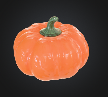 3D realistic pumpkin STL model with green stem