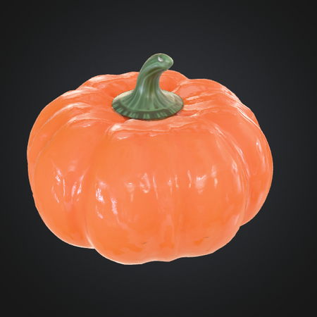 3D realistic pumpkin STL model with green stem