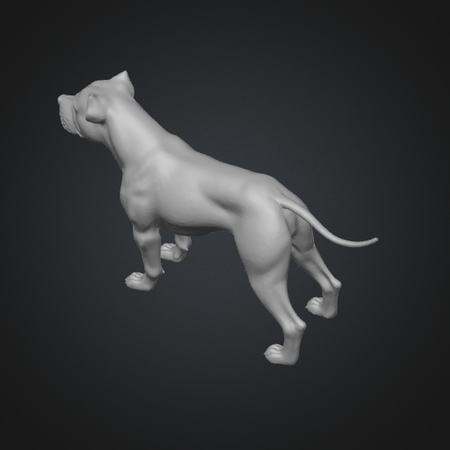 3D Pitbull STL File – Flat Bottom Dog Model for Easy 3D Printing