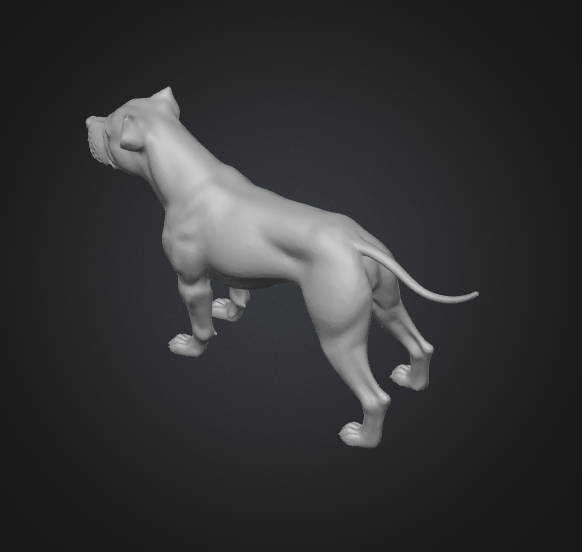 3D Pitbull STL File – Flat Bottom Dog Model for Easy 3D Printing