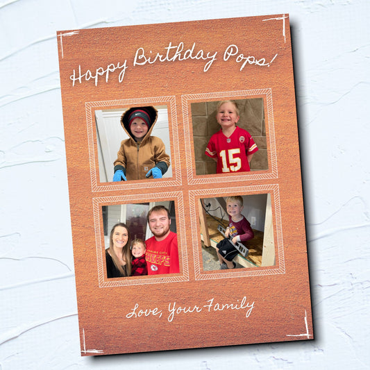 Personalized birthday card for Pops template download