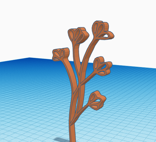 "Downloadable STL files for modern 3D-printed flowers"