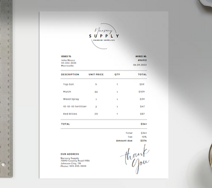 Customizable invoice template in Canva for freelancers and entrepreneurs