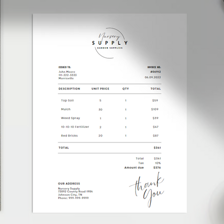 Sleek and professional Canva invoice template for business transactions
