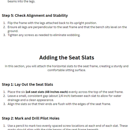 Step-by-step instructions for outdoor bench plans wood.
