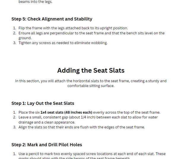 Step-by-step instructions for outdoor bench plans wood.
