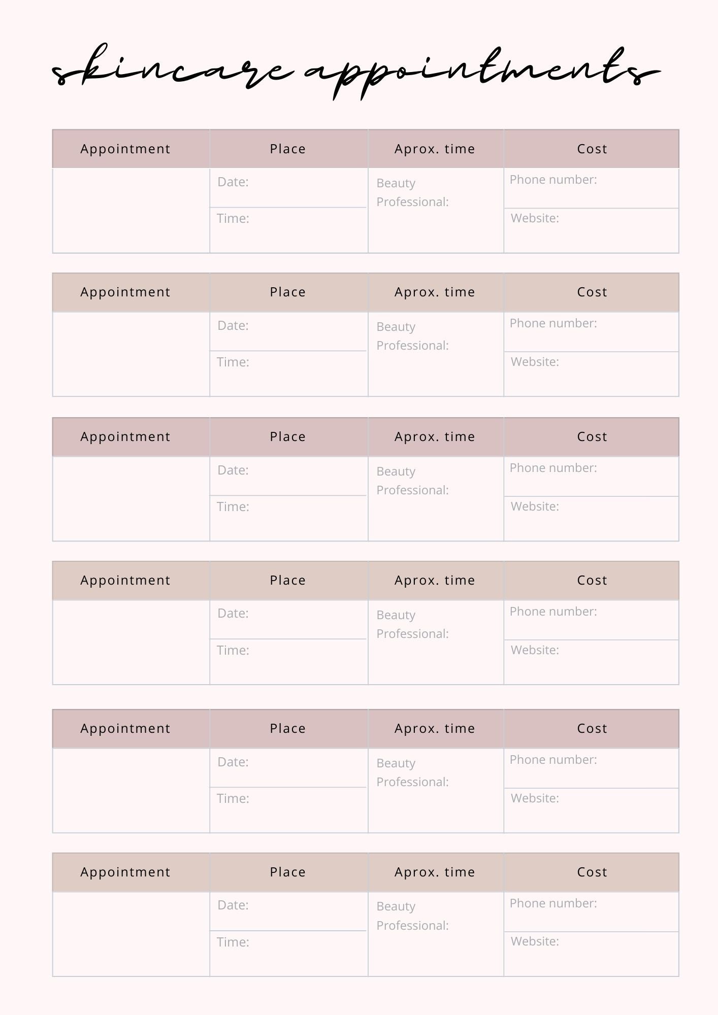 Printable Self Care Journal Planner