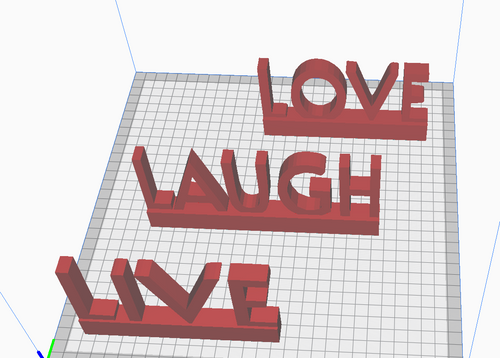 Live, Laugh, Love - 3D Print File: STL