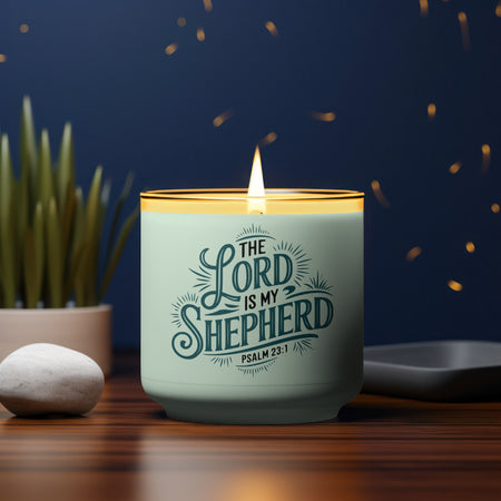 Religious SVG design with "The Lord is My Shepherd" text
