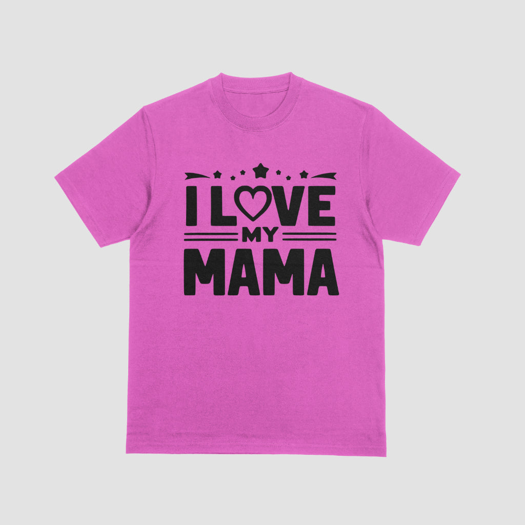 "Black and White 'I LOVE My Mama' Design for Crafts and Decor"