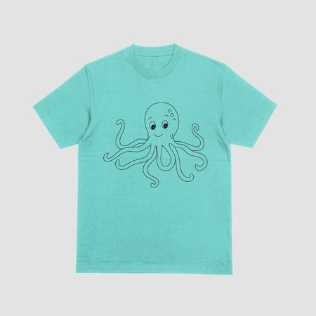 Cute Octopus Laser Engraving PNG
