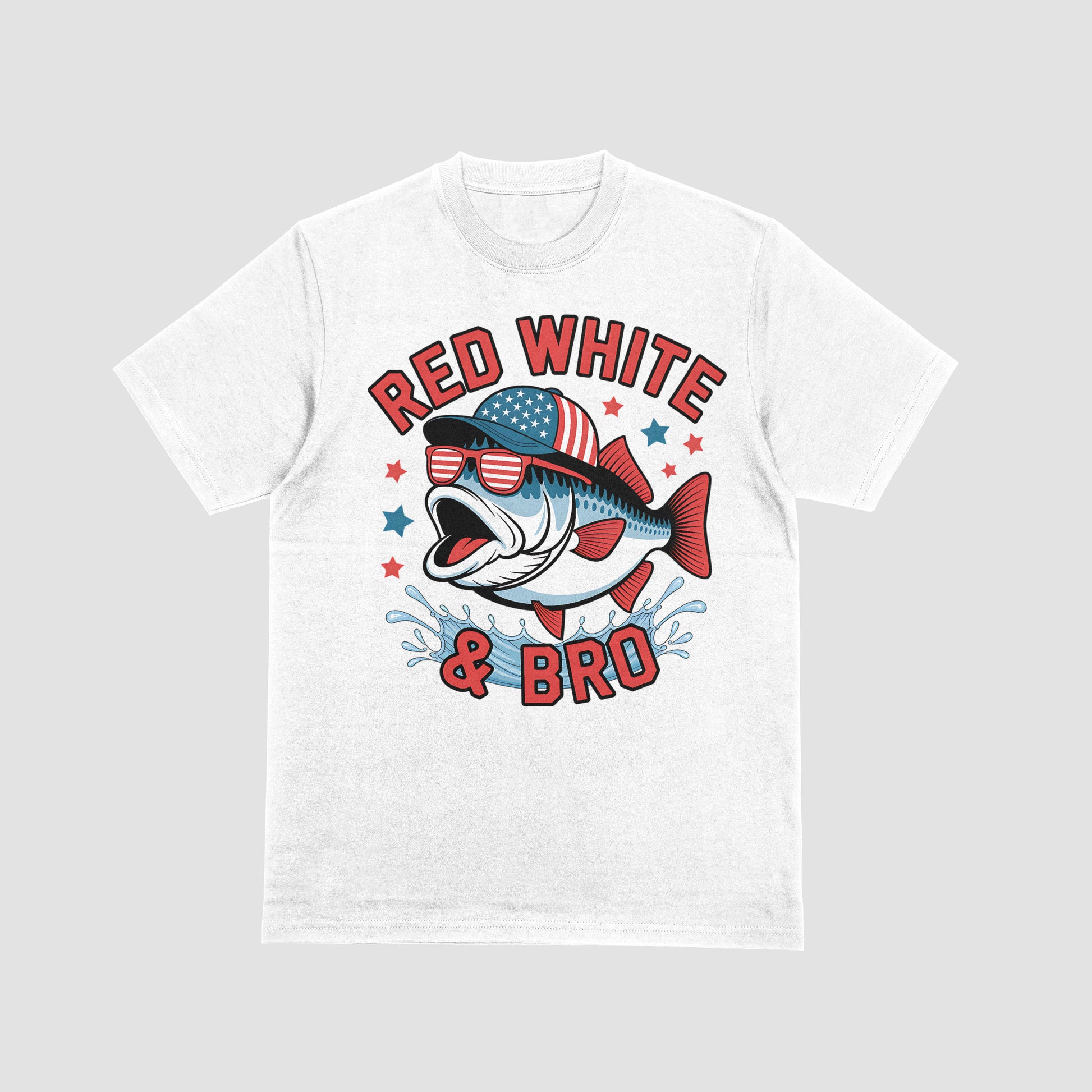 4th of July fish graphic for t-shirts