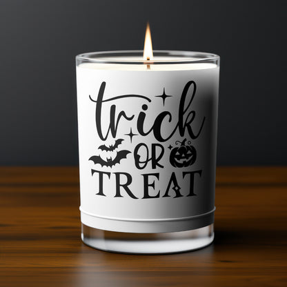 Black silhouette Trick or Treat design for engraving and Cricut

