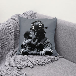 "Heroic Firefighter Saving Young Child Artwork"