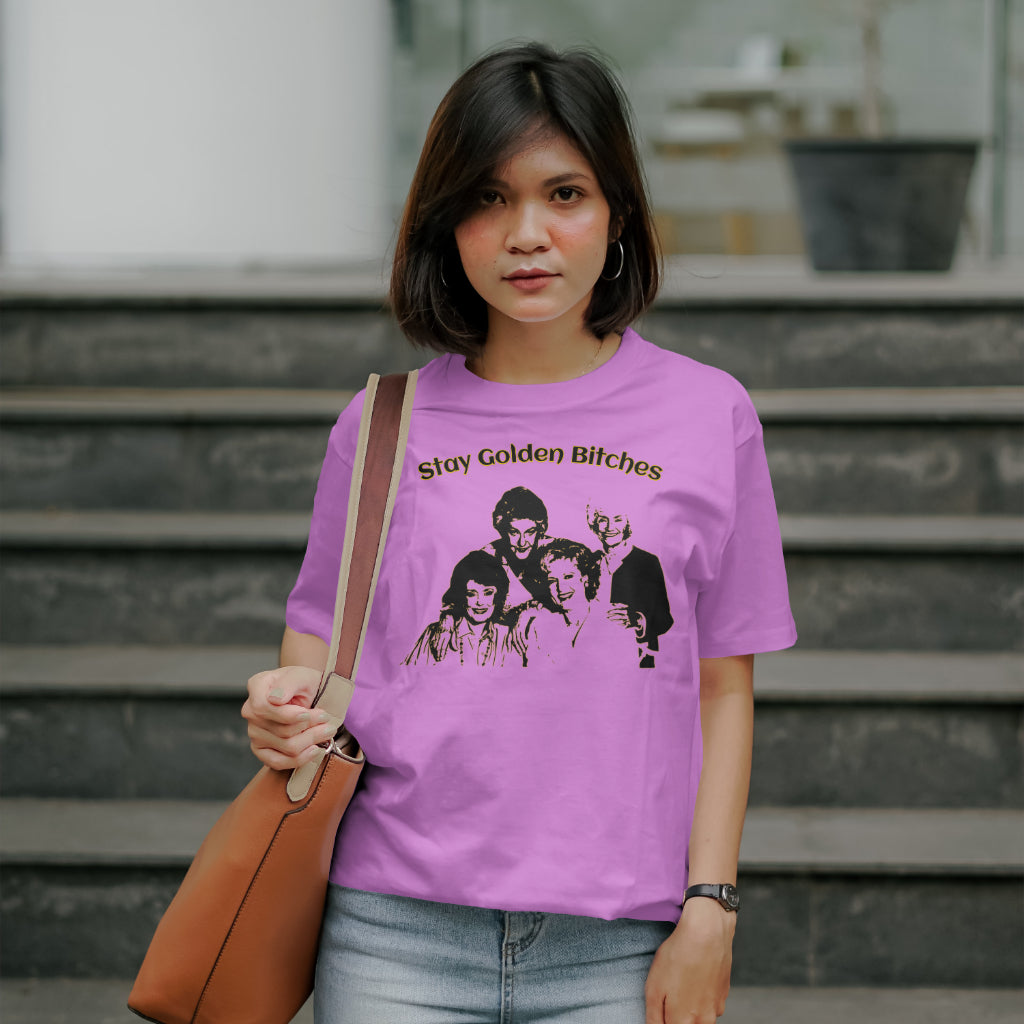 "Funny Golden Girls Silhouette with Gold Outline"