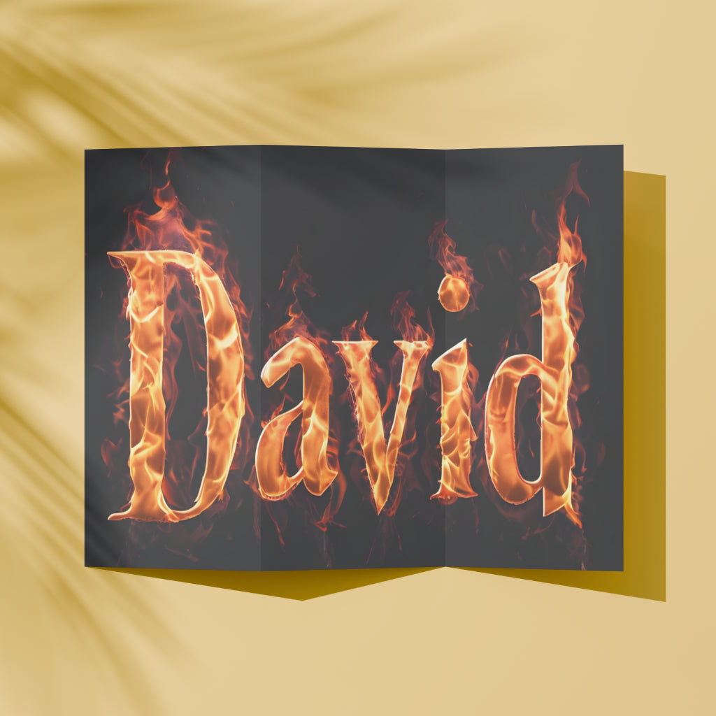 Realistic flames on "David" text PDF
