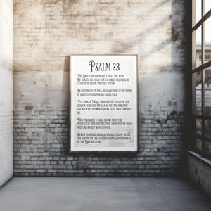 Printable Psalm 23 wall art with vintage font
