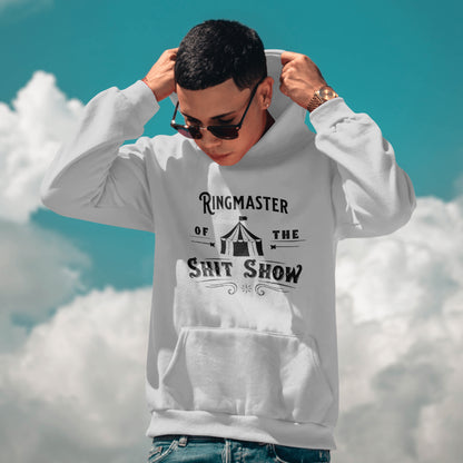 "Vintage circus banner 'Ringmaster of the Shit Show' in SVG and PNG with transparent background."