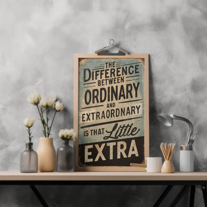 "Vintage Tin Sign Typography Poster with Inspirational Quote"