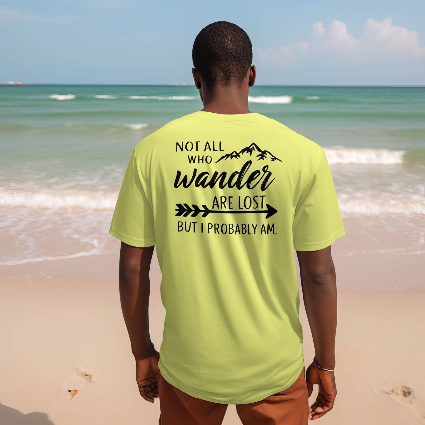 Not all who wander are lost SVG with mountains and arrow