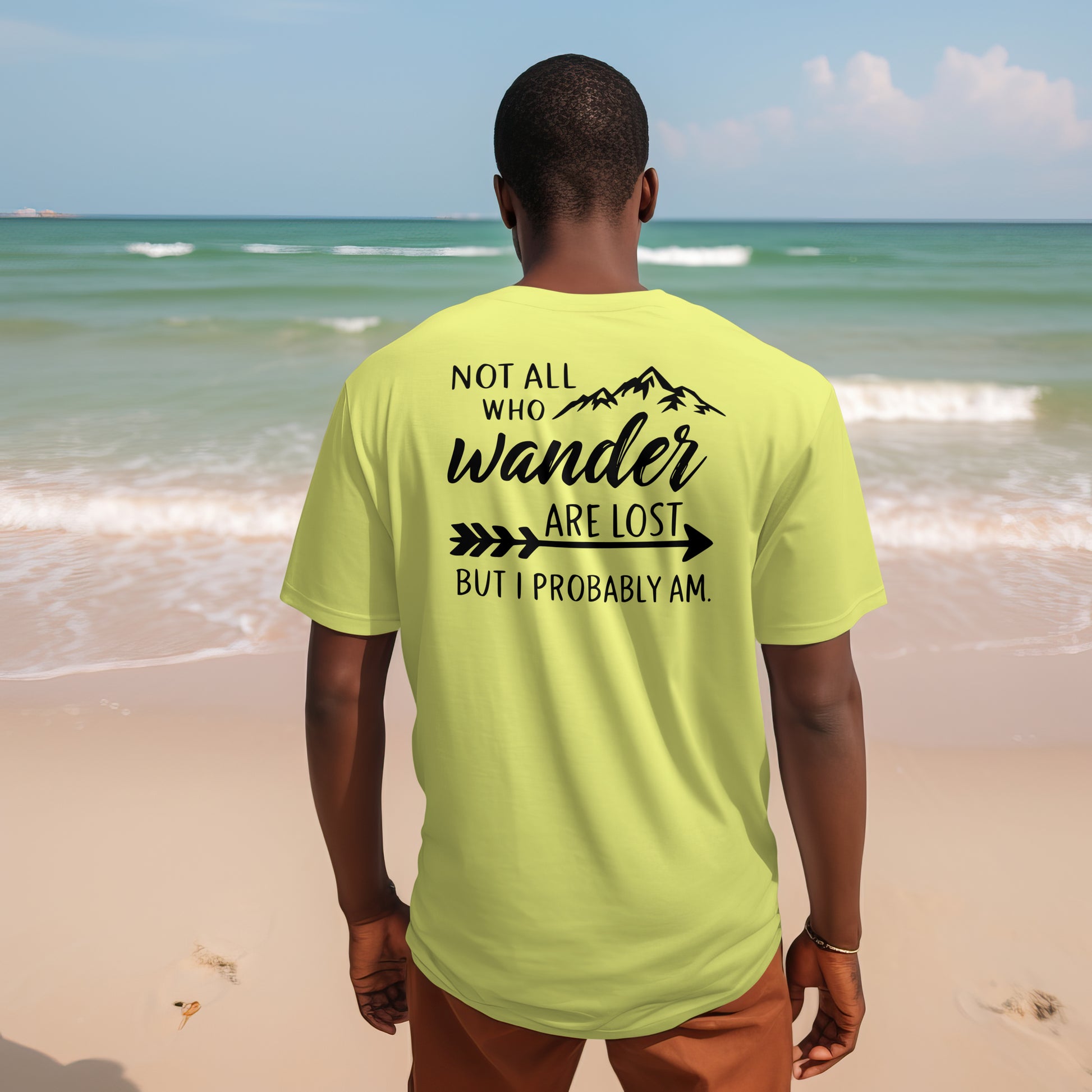 Not all who wander are lost SVG with mountains and arrow