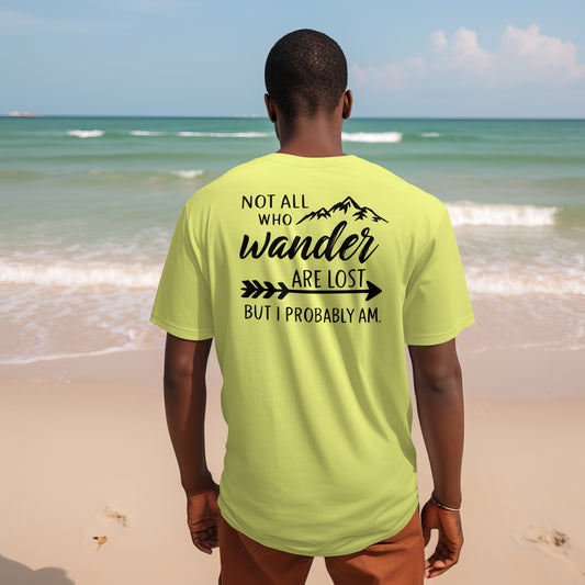 Not all who wander are lost SVG with mountains and arrow