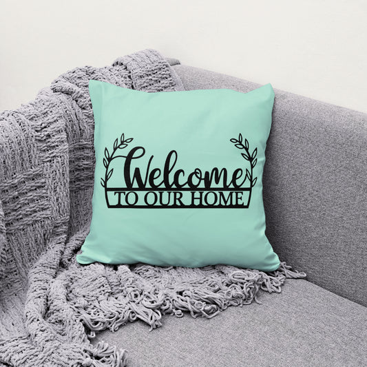 Silhouette "Welcome to Our Home" PNG for Laser Engraving
