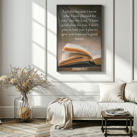 Printable Bible Verse Wall Decor featuring Jeremiah 29:11

