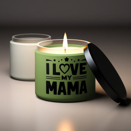 "Bold 'I LOVE My Mama' Text with Stars and Heart"