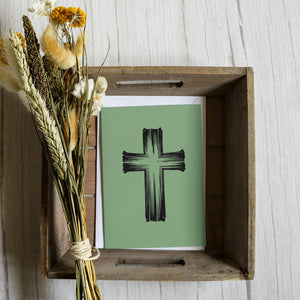 "Christian Cross with Wood Grain Texture Illustration"