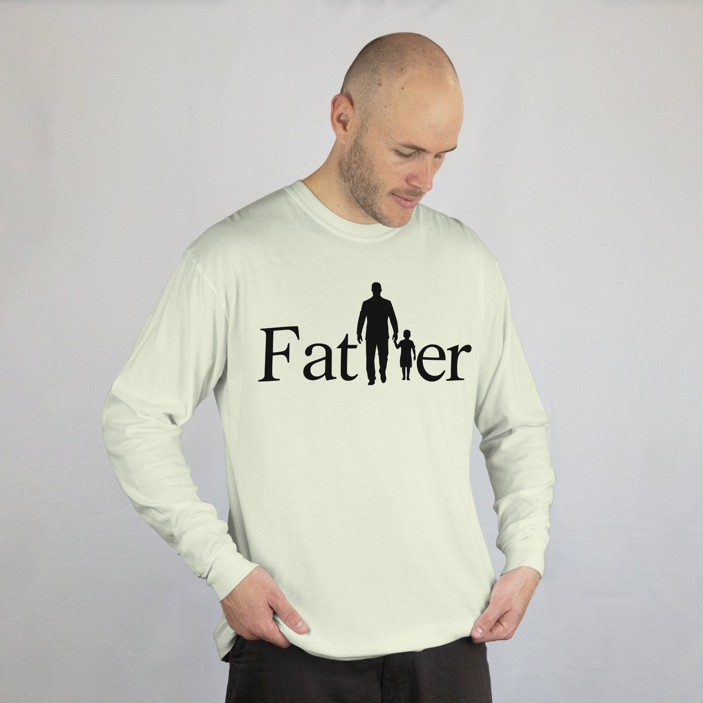 father and son hand-holding SVG