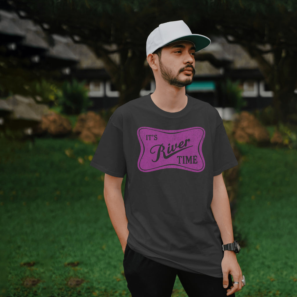 It’s River Time SVG for Cricut with distressed beer graphic
