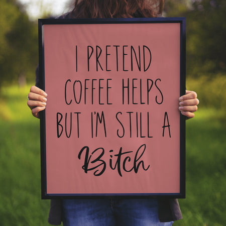 "Funny Coffee Quote with Modern Handwritten Font"