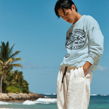 fatherhood graphic skeleton drinking beer