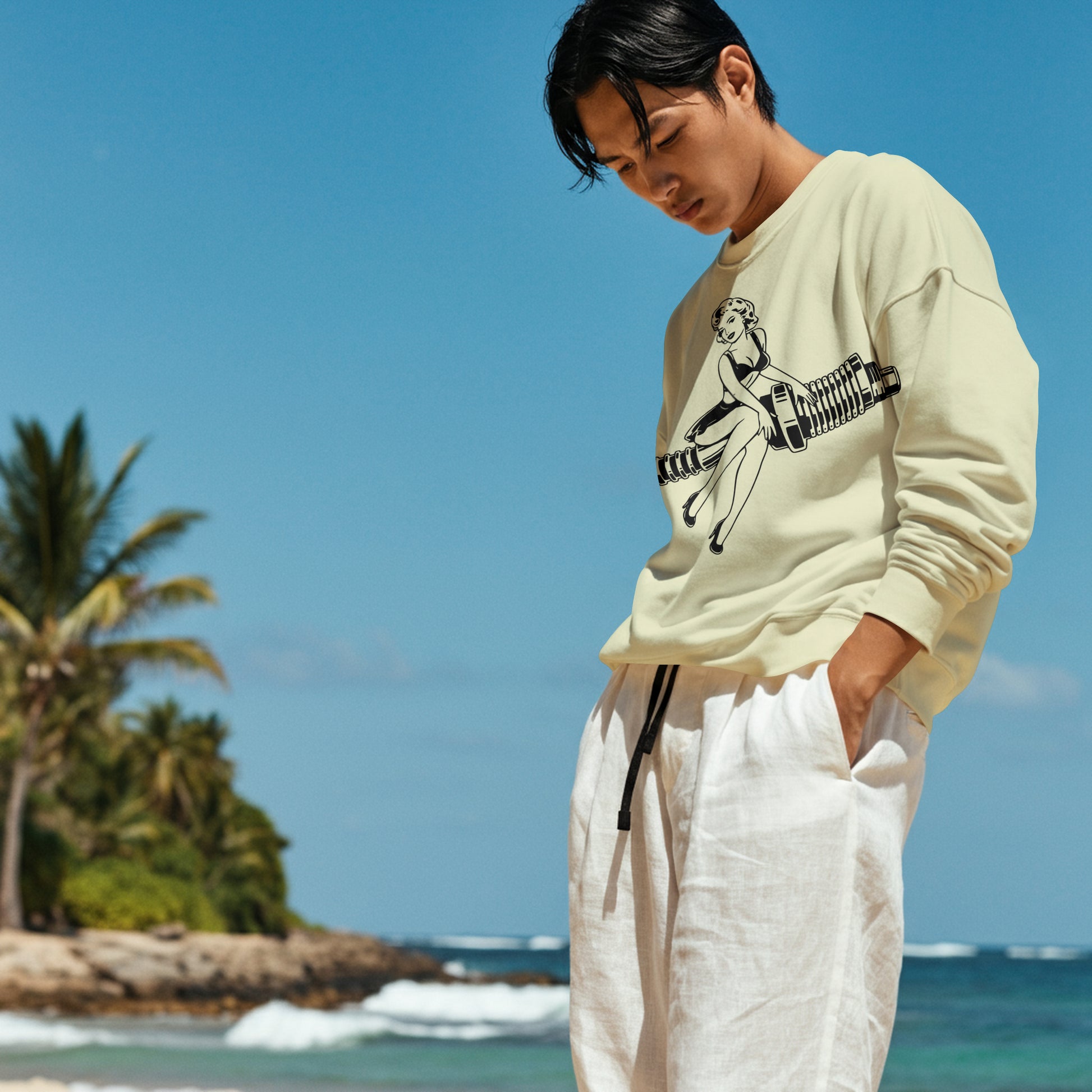 Monochrome pin-up girl vector art for car decor and t-shirts