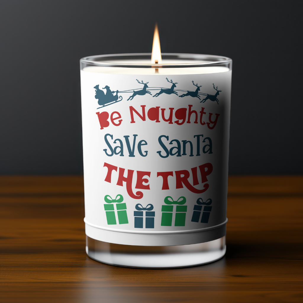 "Colorful Christmas Quote with Presents and Santa Design"