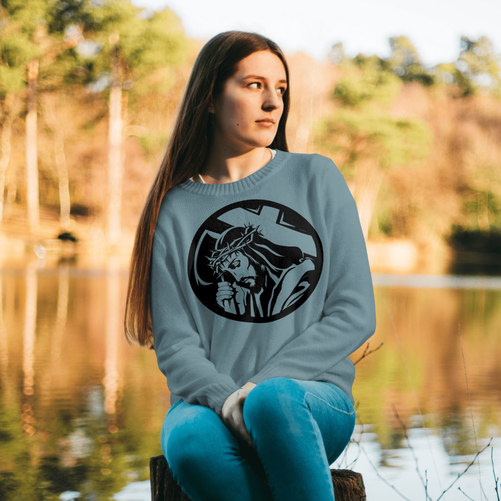 "Profound Emotional Jesus Art in Circular Frame"