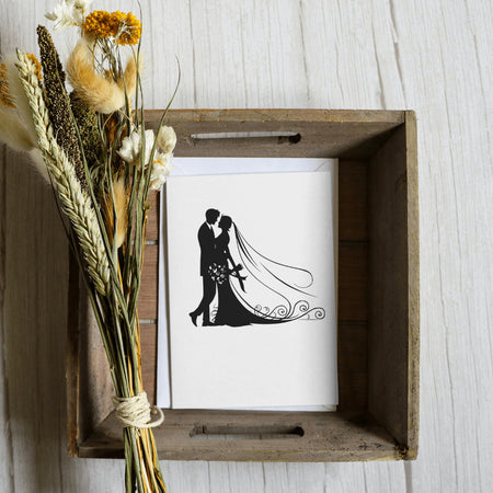 Elegant Bride and Groom Silhouette: SVG PNG JPEG