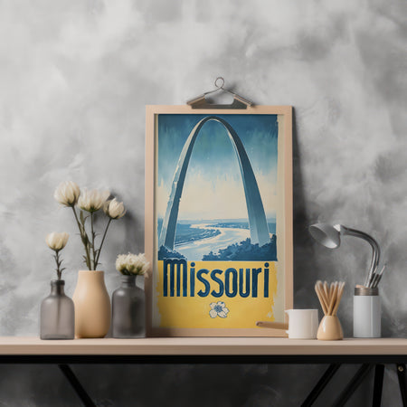 Mississippi River and Gateway Arch oil painting
