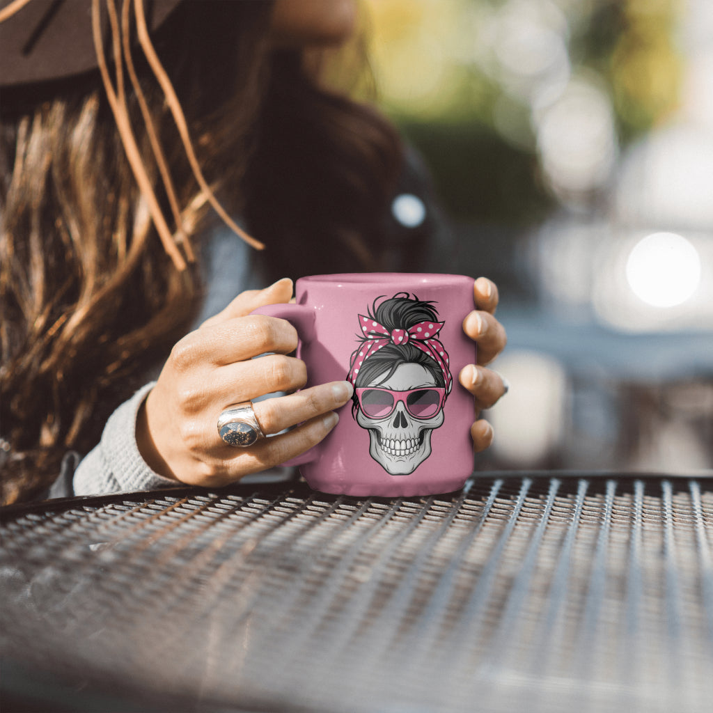 Contemporary Skull Art Featuring Trendy Sunglasses And A Stylish Headscarf.