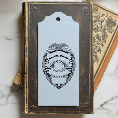 Editable law enforcement emblem for engraving