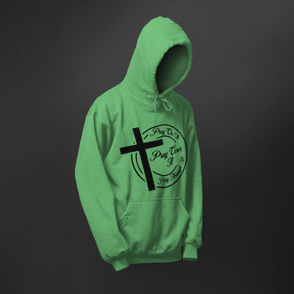 "Circular Design with Prayer Phrases and Cross"