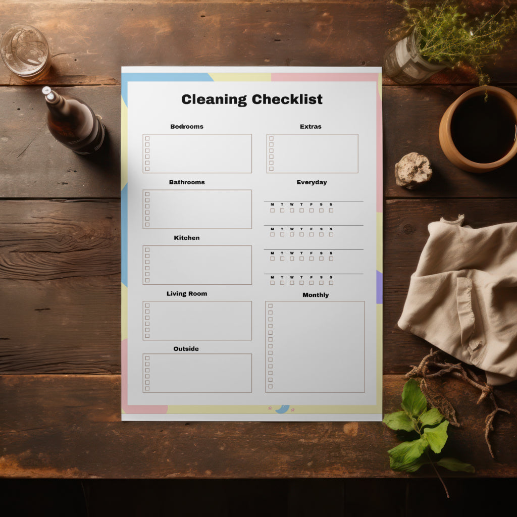 Printable ADHD cleaning checklist for home organization
