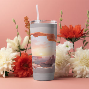 "Golden Sunset and Roses Canyon Graphic for Tumblers"