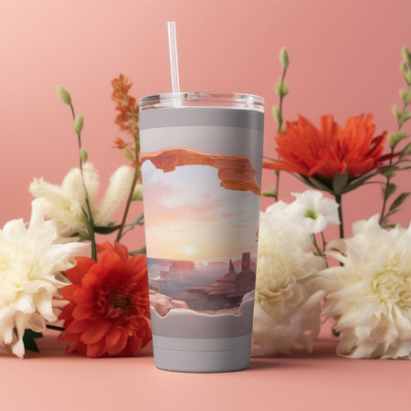 "Golden Sunset and Roses Canyon Graphic for Tumblers"