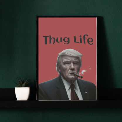 Impactful illustration depicting Trump as a symbol of resilience and strength.