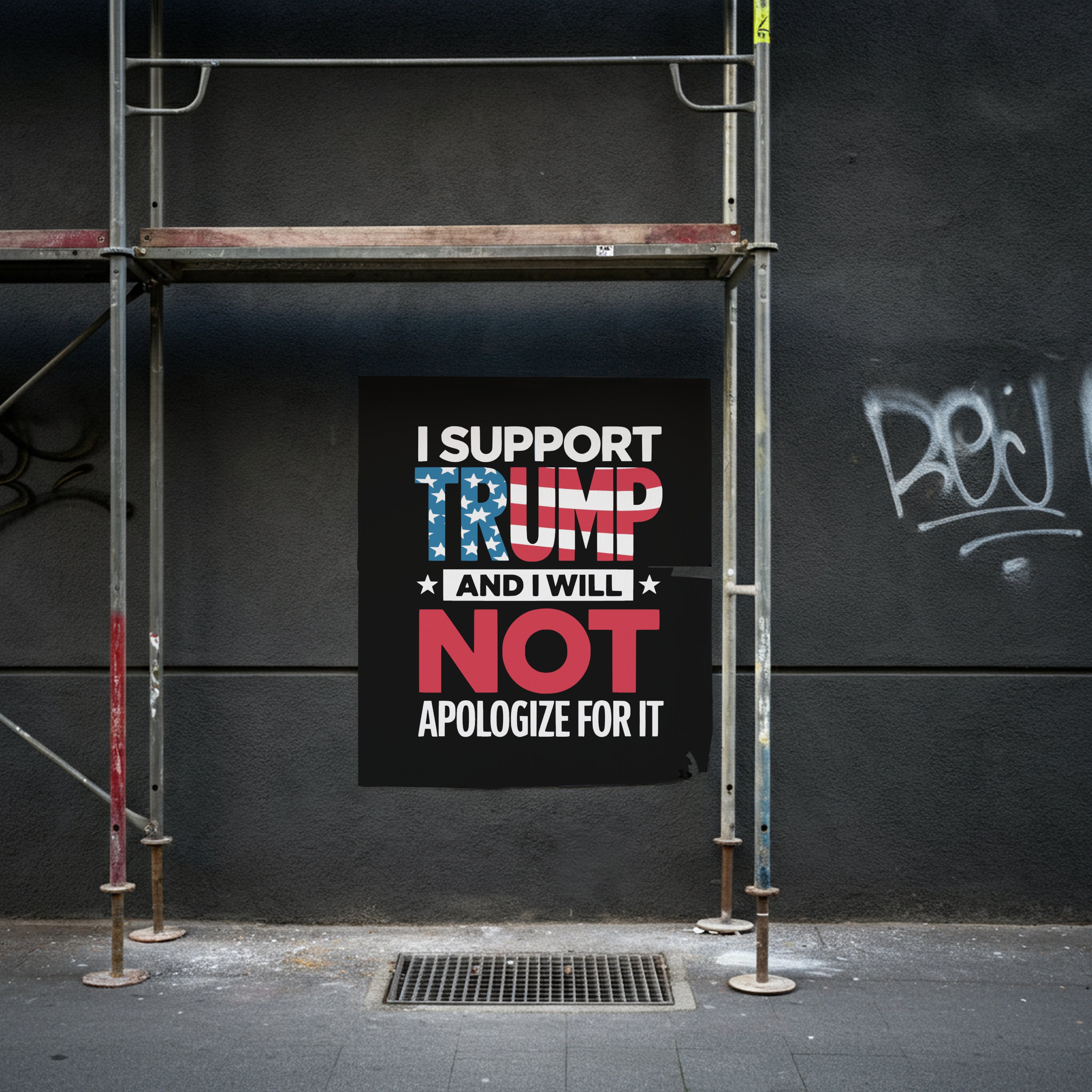 I Support Trump PNG – Patriotic Design With American Flag Text – Quick ...