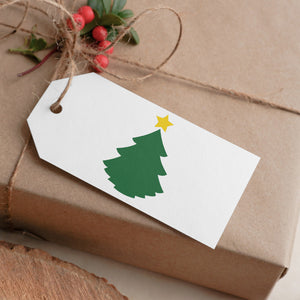 "Set of Different Style Christmas Trees with Gold Star Toppers"