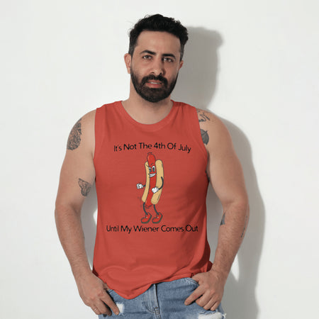 Funny BBQ-themed design featuring a determined hot dog