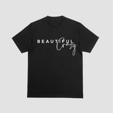 "Elegant Cursive Script 'Beautiful Crazy' Graphic"